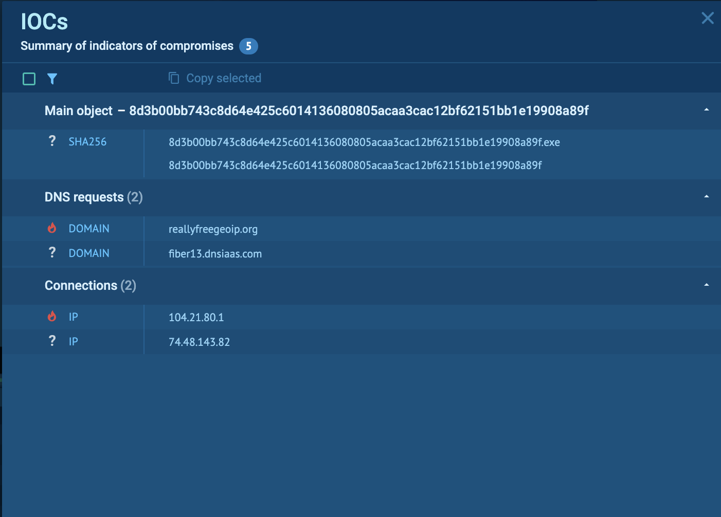 MassLogger’s IOCs in Sandbox