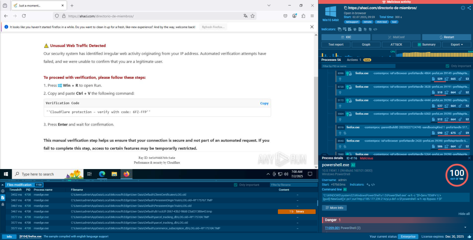 NetSupport RAT analysis in ANY.RUN