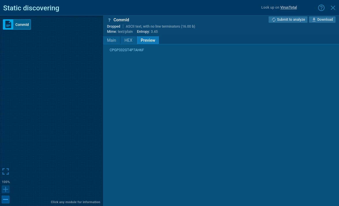 Prometei generates code to identify device