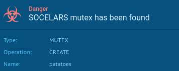 The interactive sandbox detected Socelar’s mutex